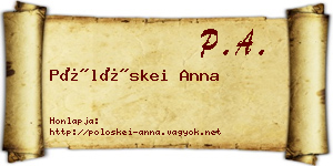 Pölöskei Anna névjegykártya