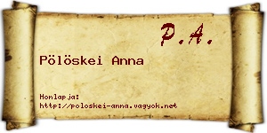 Pölöskei Anna névjegykártya